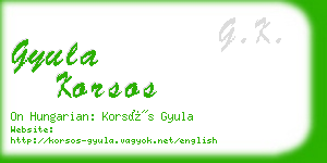 gyula korsos business card